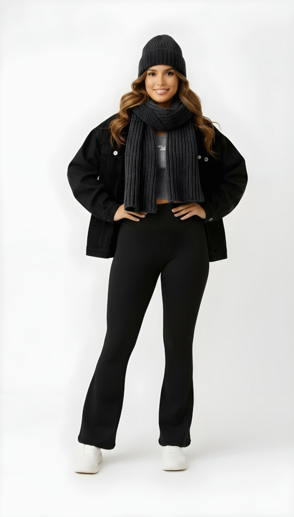 Calza Termica Lycra Frizada Oxford Tiro Alto