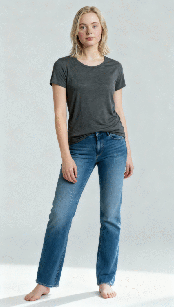 Remera Basica Modal Mujer Elastizada Manga Corta Covac