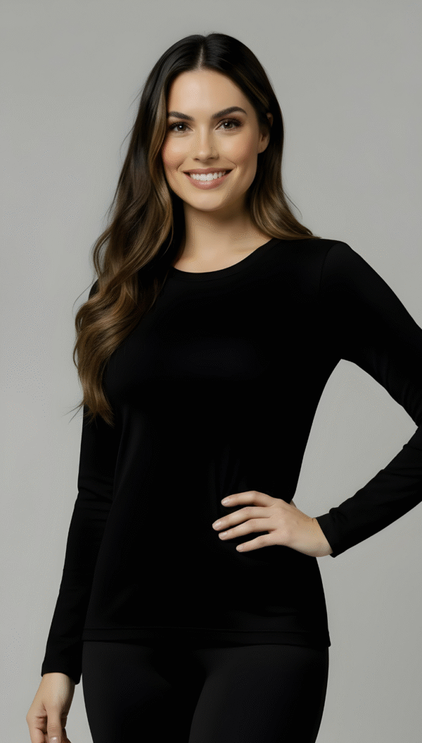 6 Camiseta Termica Lycra Frizada Manga Larga