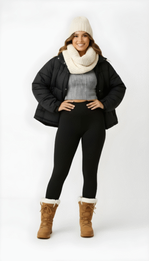 Calza Termica Lycra Frizada Chupin Tiro Alto